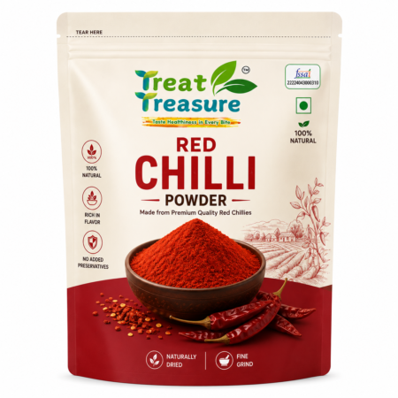 Treat Treasure Premium Red Chilli Powder (Naturally Dried & Finely Ground)