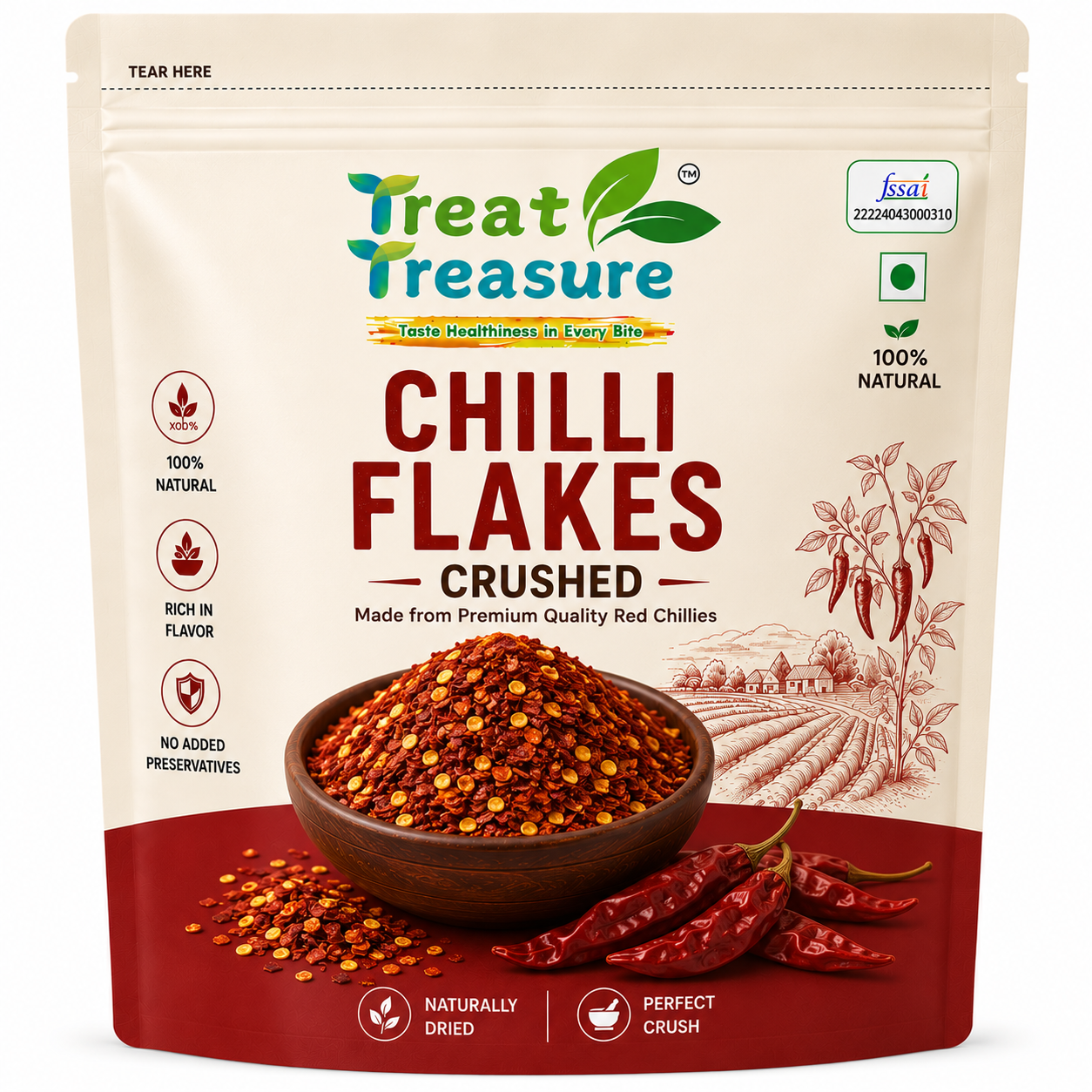 Treat Treasure Premium Crushed Red Chilli Flakes
