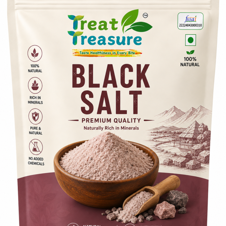 Treat Treasure Premium Black Salt Powder | 100% Pure & Natural Kala Namak | Rich in Minerals & Digestive Support